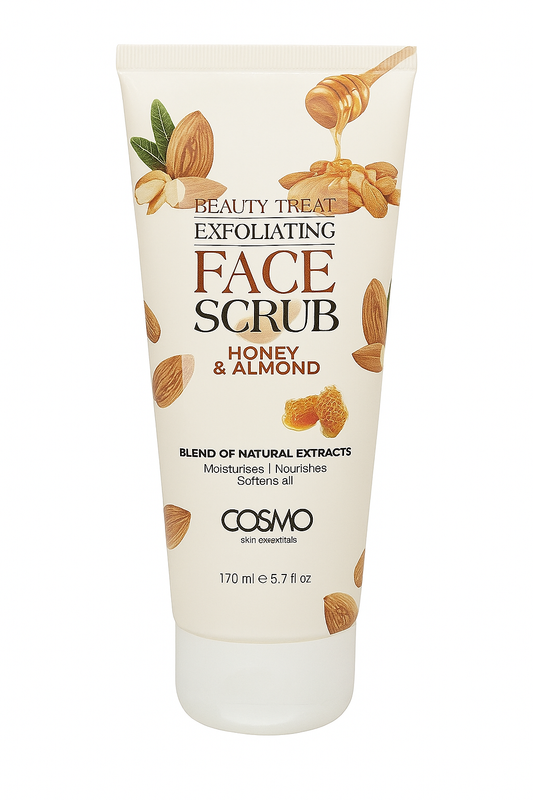Cosmo Beauty treat exfoliation face scrub, Honey and Almond